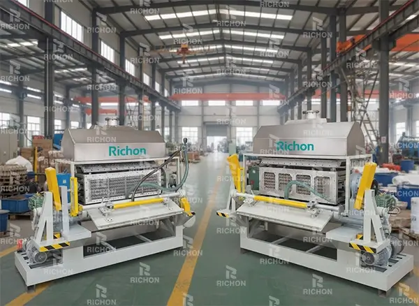 Automatic egg tray machine producing 4000 pieces per hour for medium to large egg processing plants