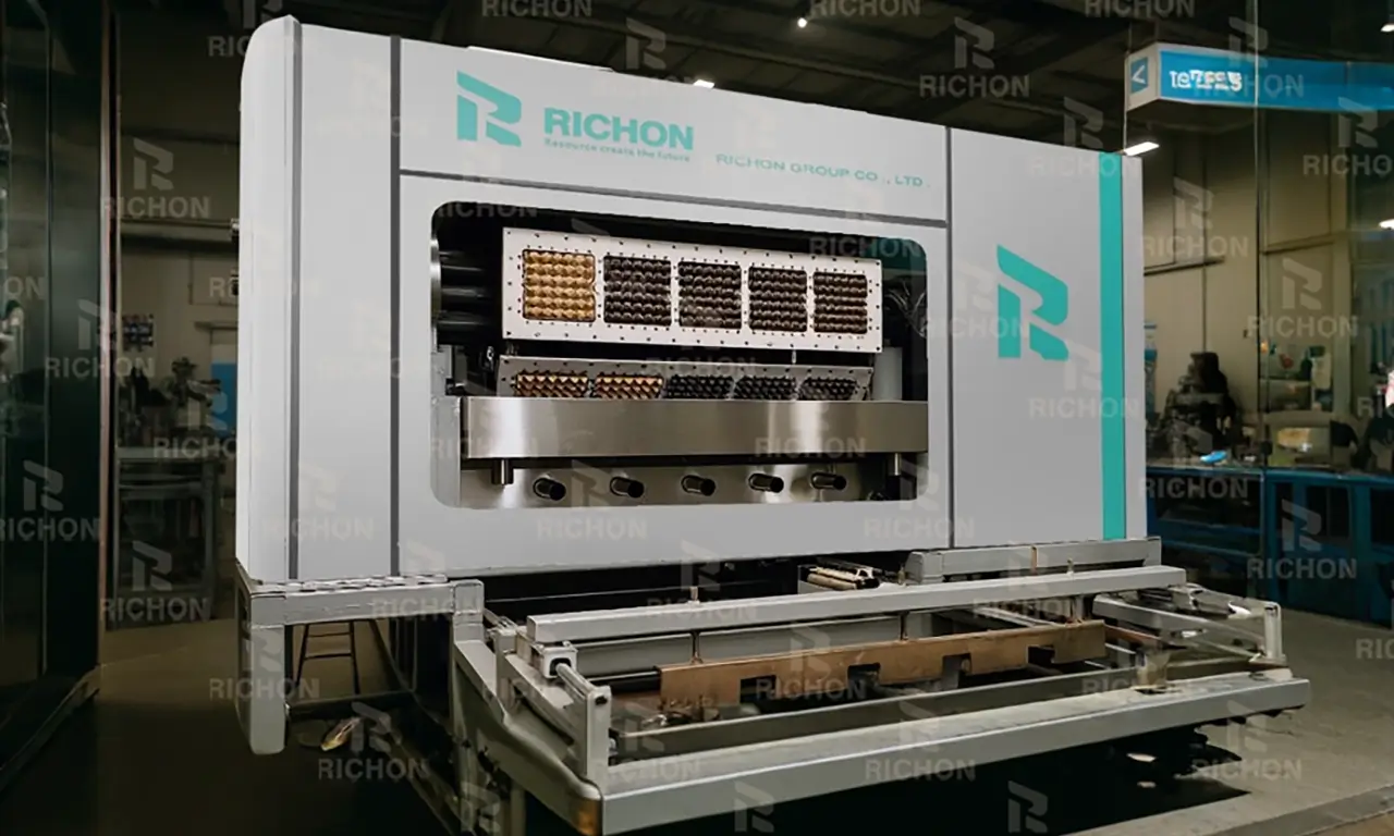 6,000 egg tray production lines per hour for large chicken farms or egg processing plants ensure efficient and safe egg packaging.