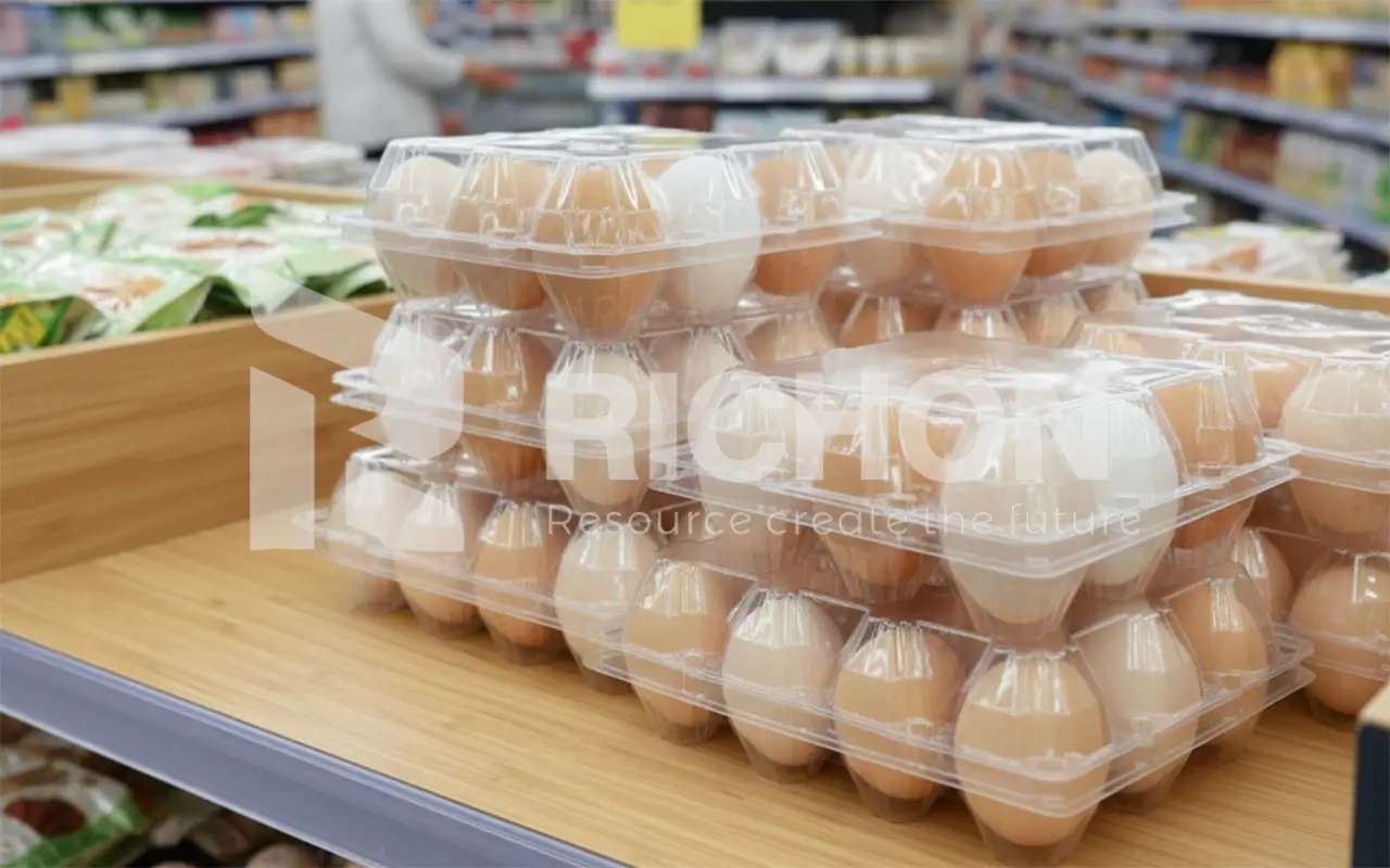 Plastic egg trays with high environmental impact