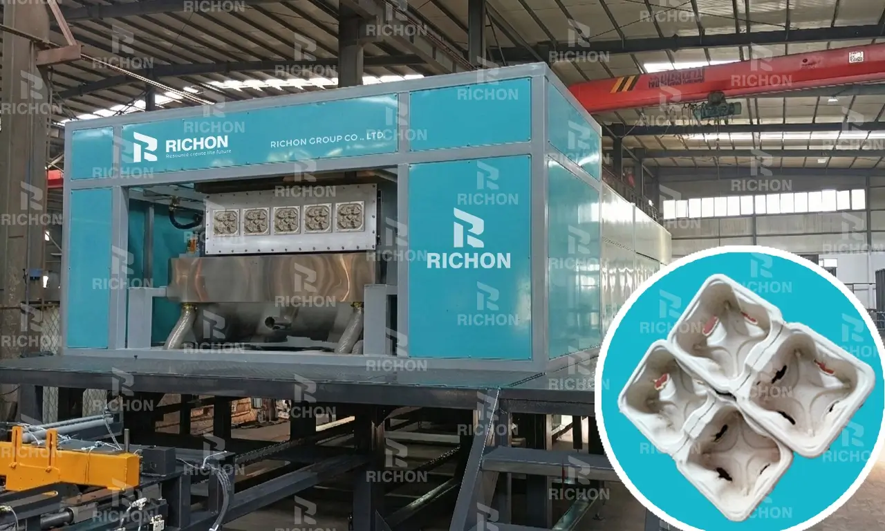 Fully automatic coffee cup tray production line with integrated drying and stacking, ideal for medium to large coffee distributors supplying multiple coffee shops and supermarkets.