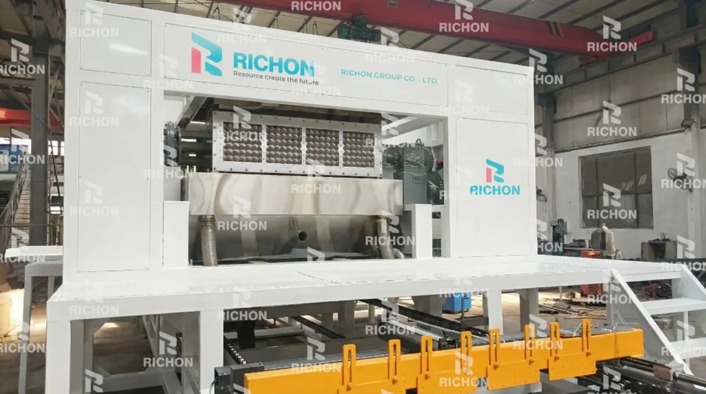 4-4 egg tray machine production line with stable performance, efficient vacuum forming, and 2200–2500 pcs per hour capacity, suitable for medium-scale pulp molding operations.