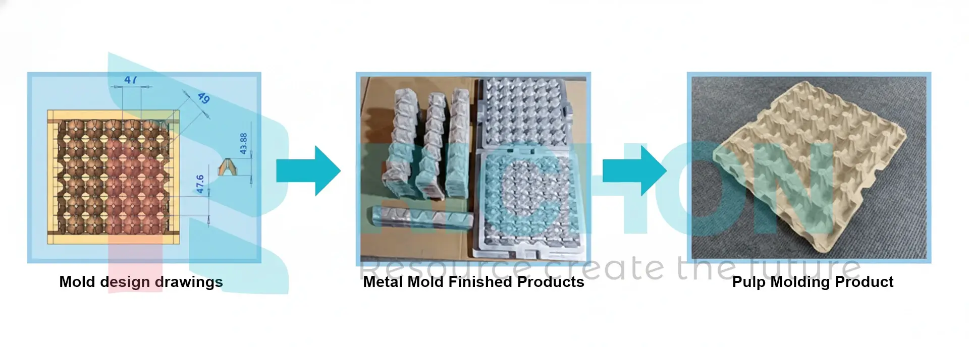 An industrial egg tray mold manufacturing workshop with extensive production experience and strict quality control over its molds.
