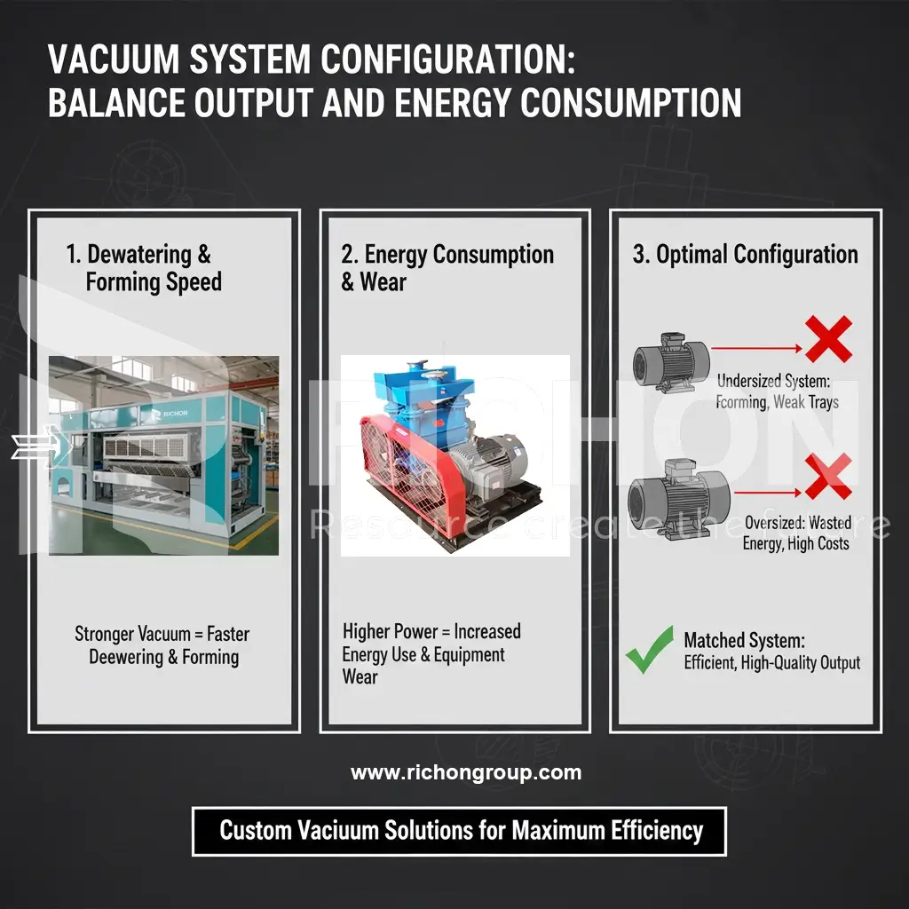 Industrial liquid ring vacuum pump system for egg tray dewatering efficiency