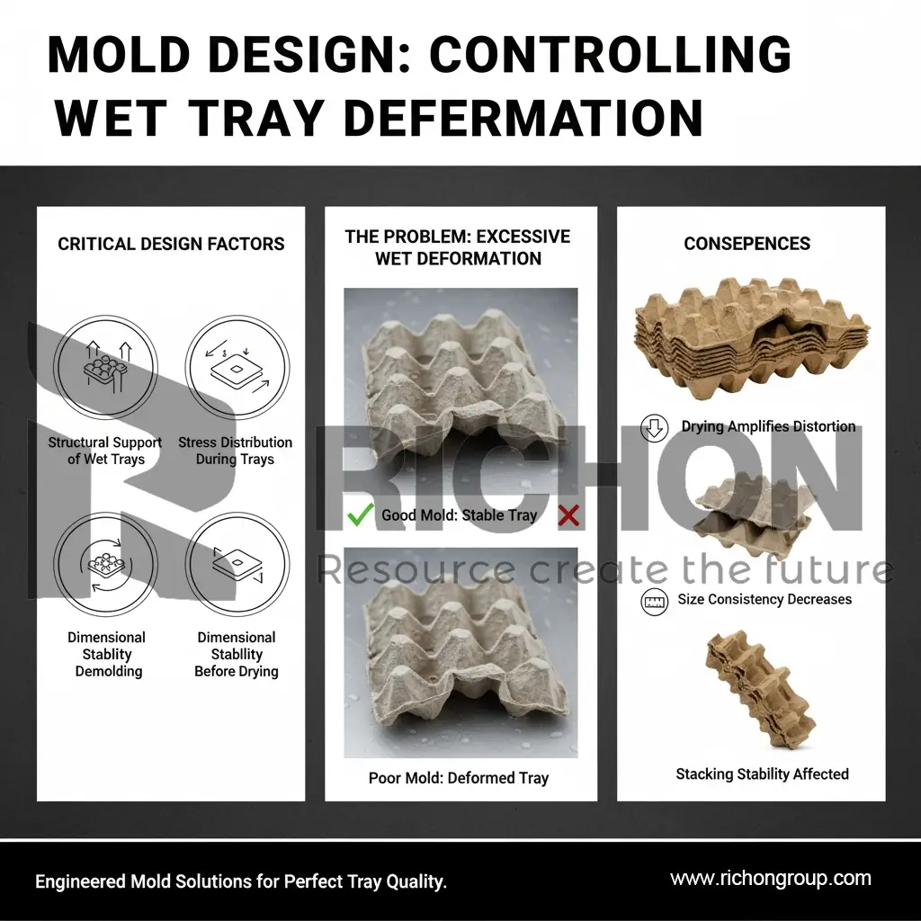 High-precision mold structure for stable pulp molded egg trays
