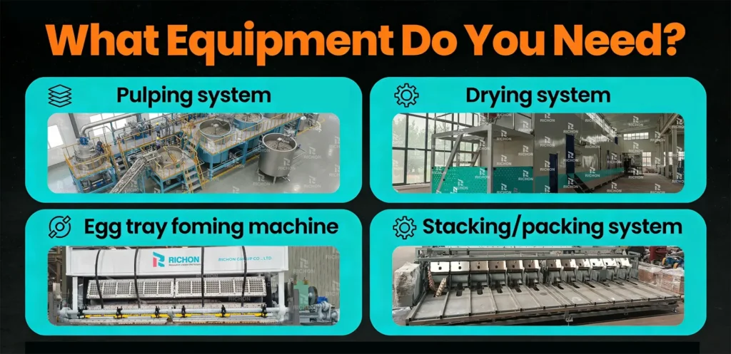 Egg tray manufacturing process flow from pulping to drying