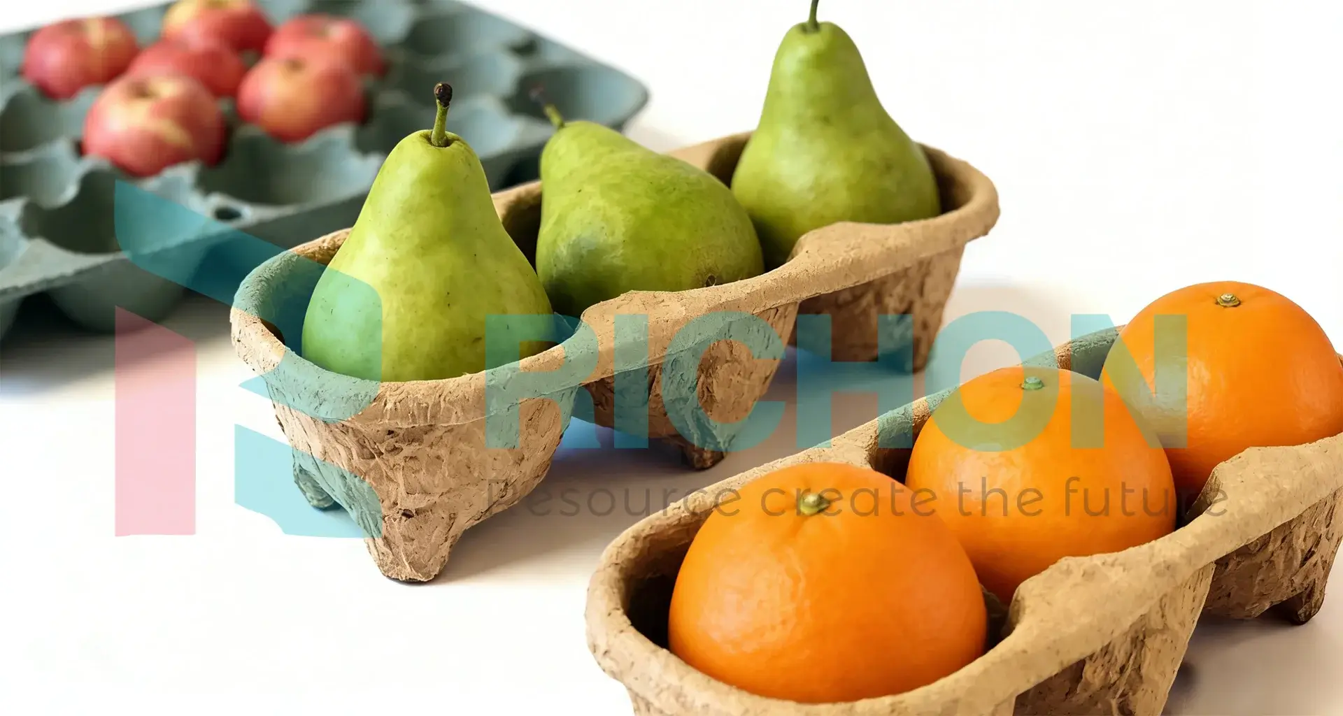 Molded pulp fruit tray applications for apple packaging