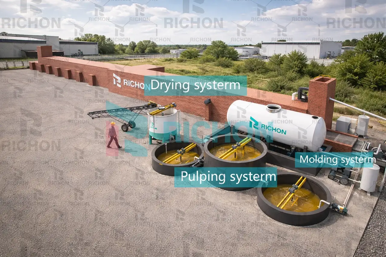 Brick kiln dryer system used for medium capacity egg tray production line
