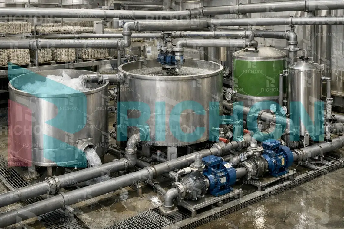 Water consumption and recycling system for egg tray production with closed loop circulation