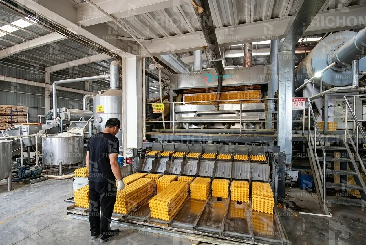 8000 pcs egg tray production line high capacity industrial factory with automated system