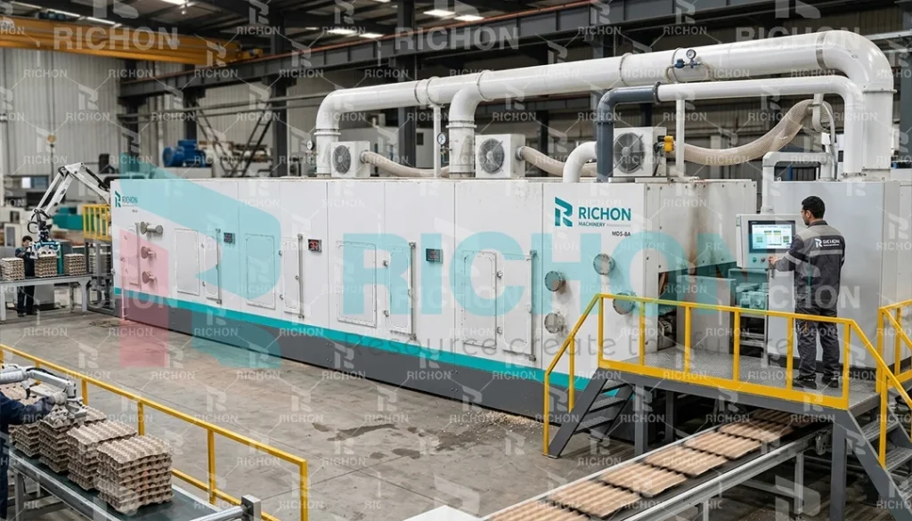 main maintenance parts of egg tray machine including mold vacuum pump slurry pump and dryer system