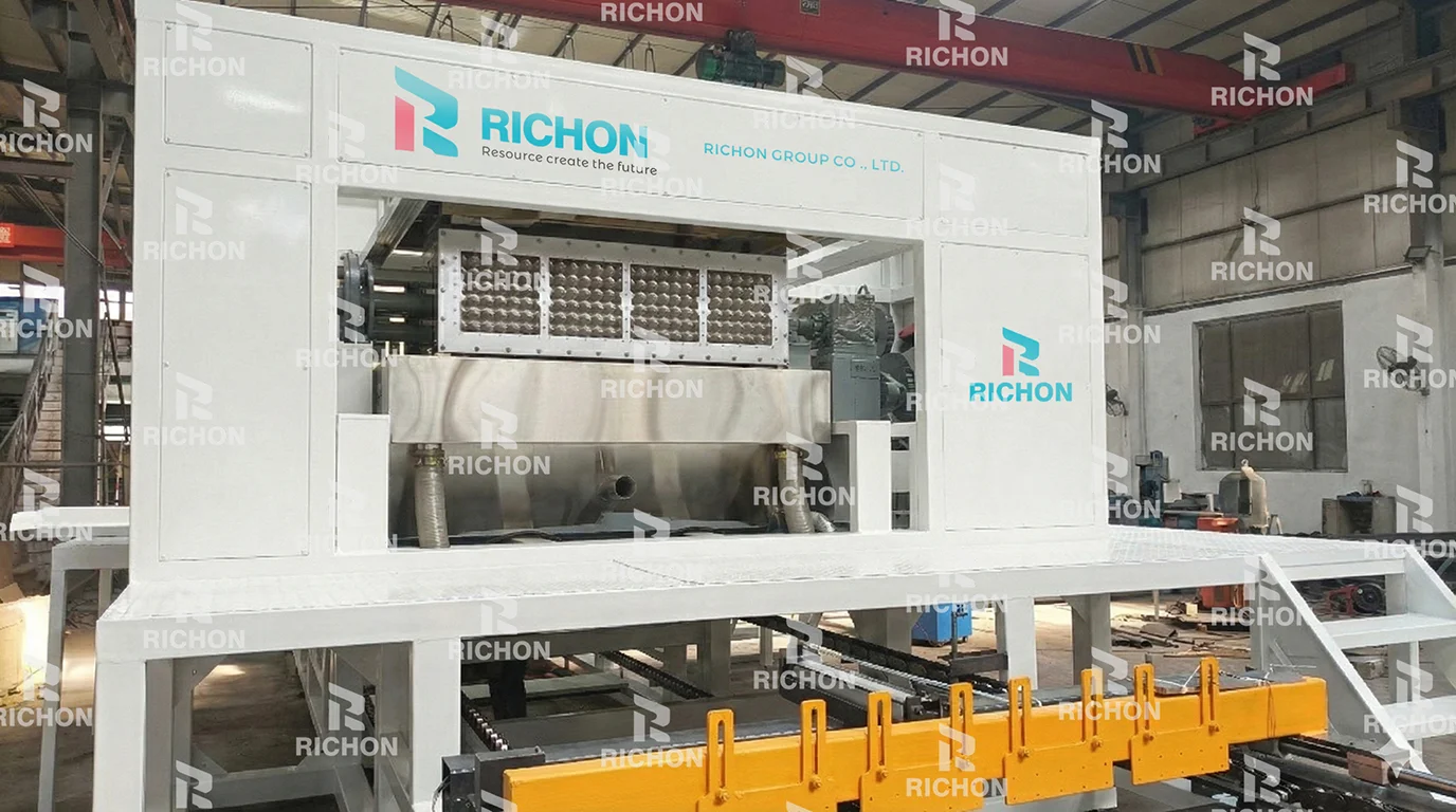 REM4-4 egg tray forming machine with 16 molding molds for 2000 to 3000 pcs per hour production