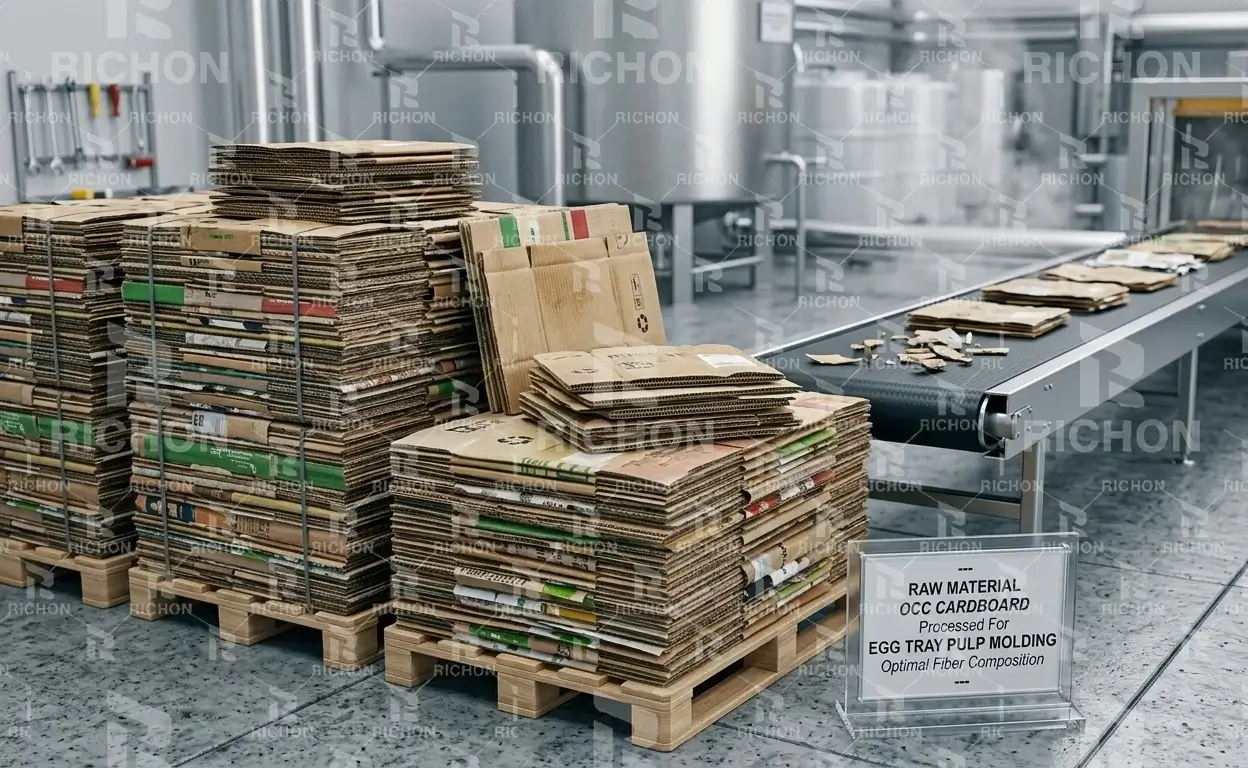 OCC cardboard raw material for pulp molding egg tray manufacturing