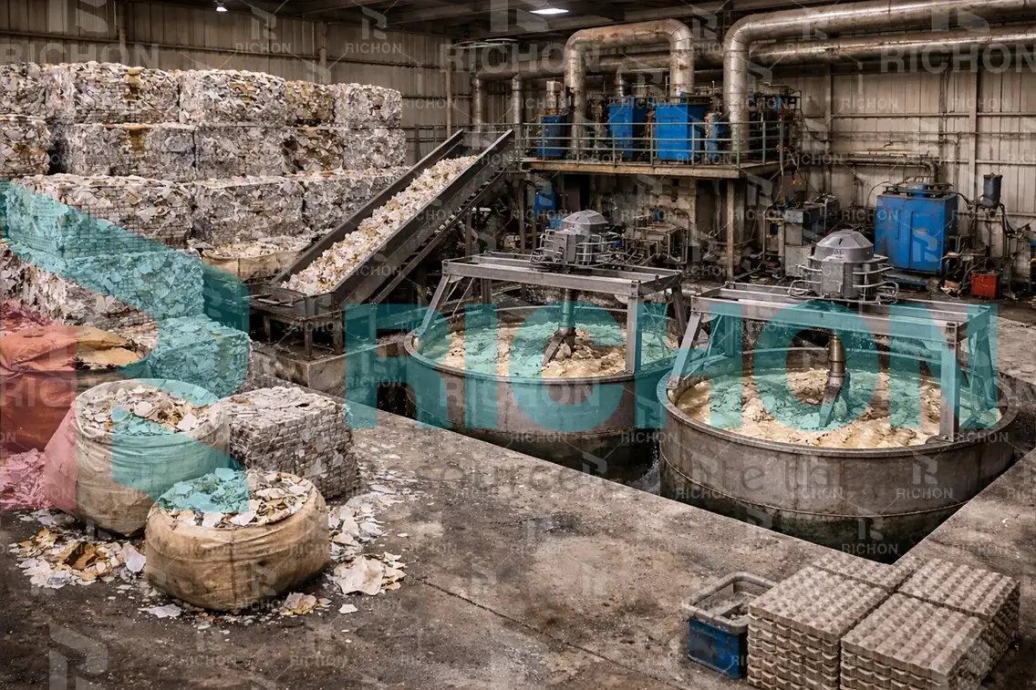 egg tray raw material pulping and water circulation system for 5000 pcs production line