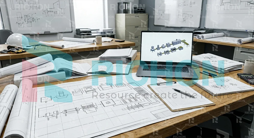 egg tray production line project documentation including layout drawings utility checklist and system configuration planning