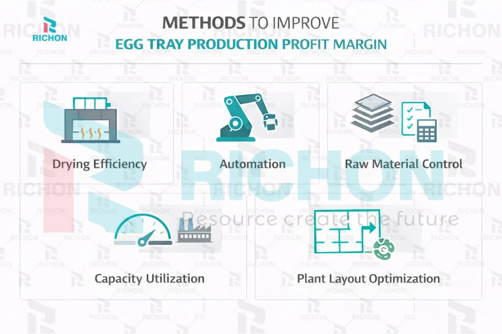 egg tray production profit margin optimization methods including drying efficiency automation and cost control