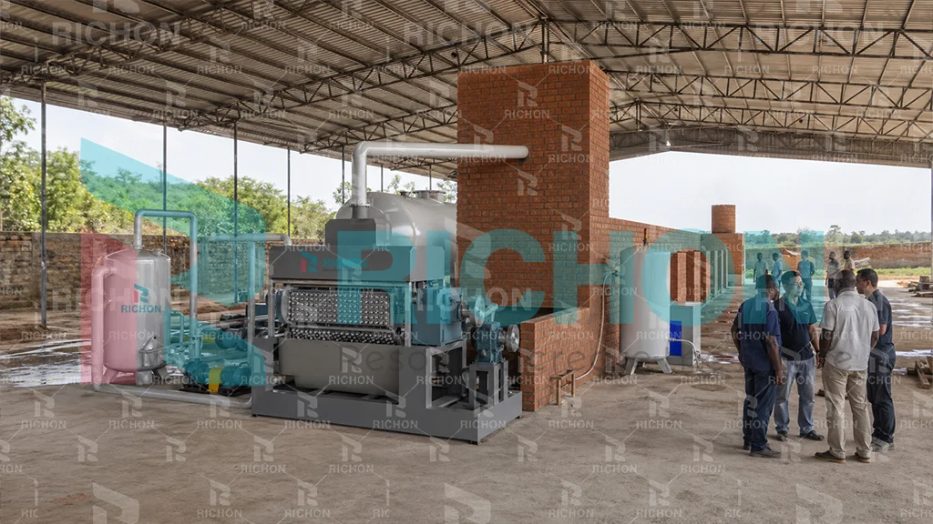 engineering team reviewing Africa egg tray production line project plan