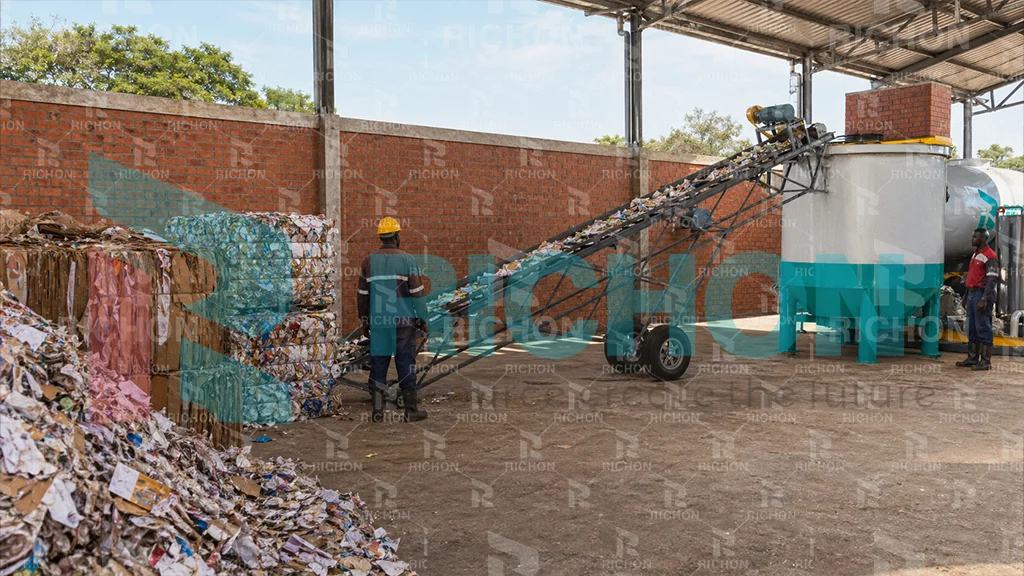 waste paper pulping area for Africa egg tray factory project