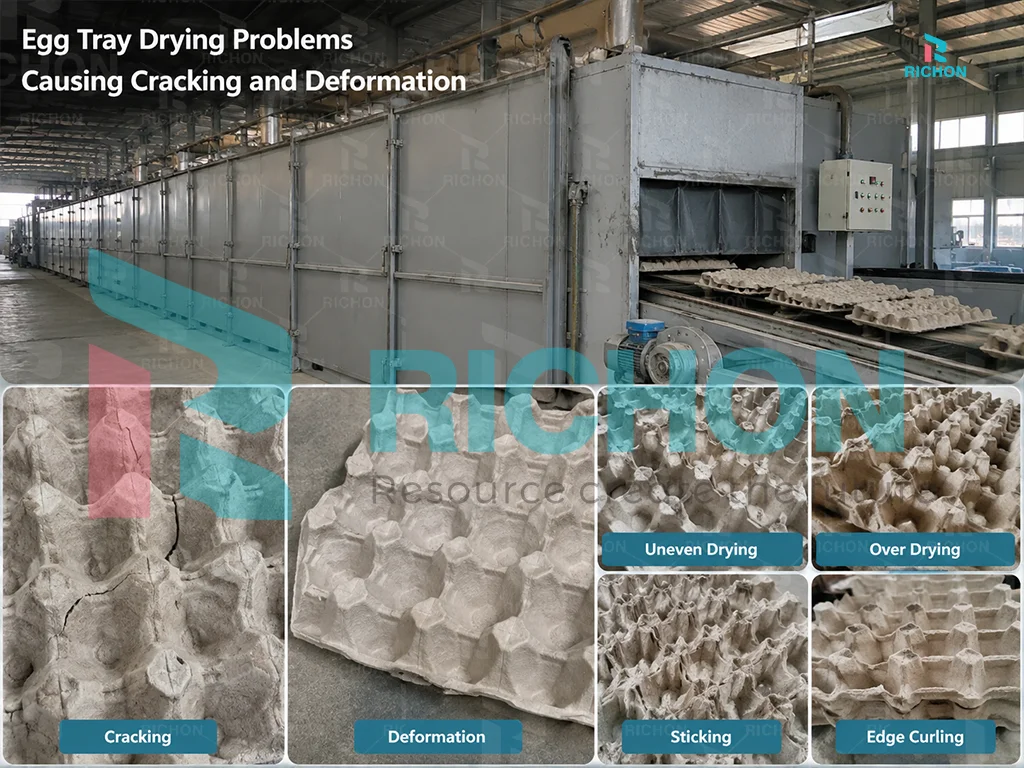 egg tray drying problems causing cracking and deformation