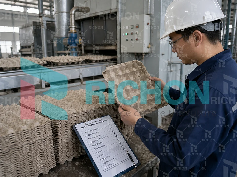 egg tray production quality inspection checklist in factory