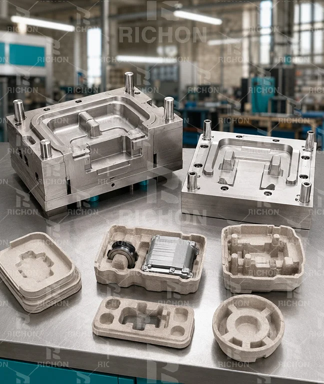 Custom pulp molding mold for industrial protective packaging trays inserts and end caps