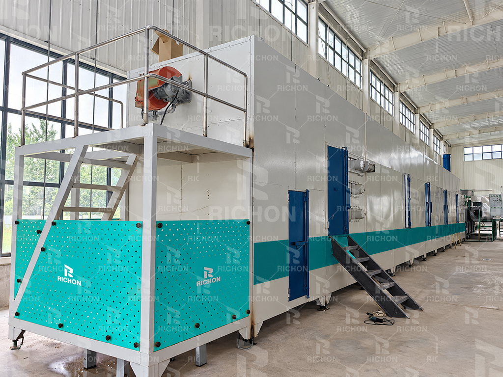 Richon enclosed drying equipment with access stairs, inspection doors and external fan